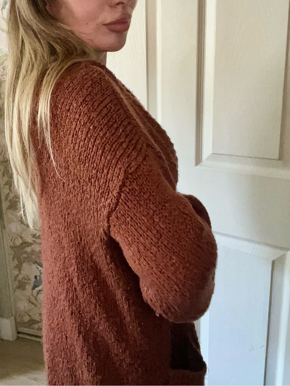 bp Rust Open-Front Knit Cardigan - Picture 4 of 7
